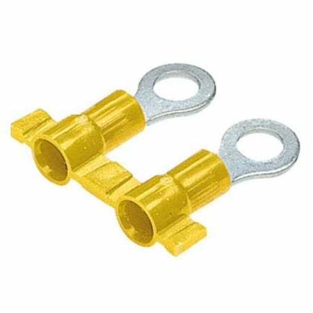 Panduit Ring Terminal, 1/4 in Stud Size, 10 AWG, 600 V, Vinyl Insulated, Yellow, 2000 PK PV10-14RB-2K
